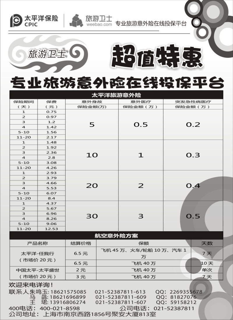 s1 太平洋旅游意外险