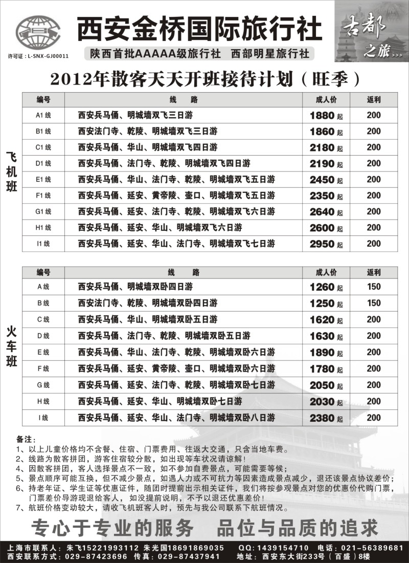 n78 西安金桥国旅—西安专线