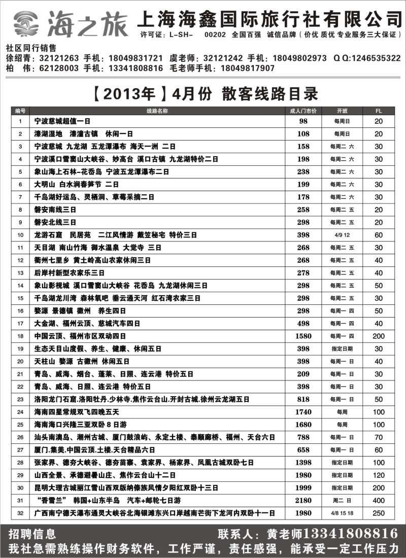 n15 上海海鑫国际旅行社有限公司