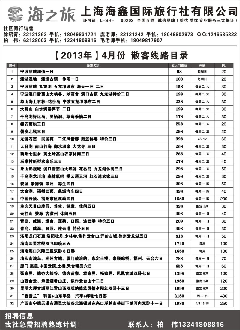 n12 上海海鑫国际旅行社有限公司