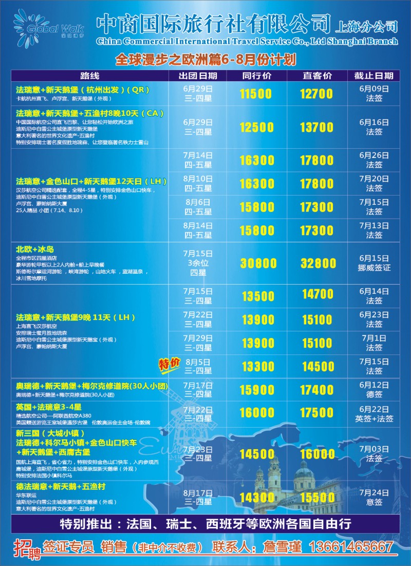 出境篇 全球漫步之欧洲篇6-8月计划1