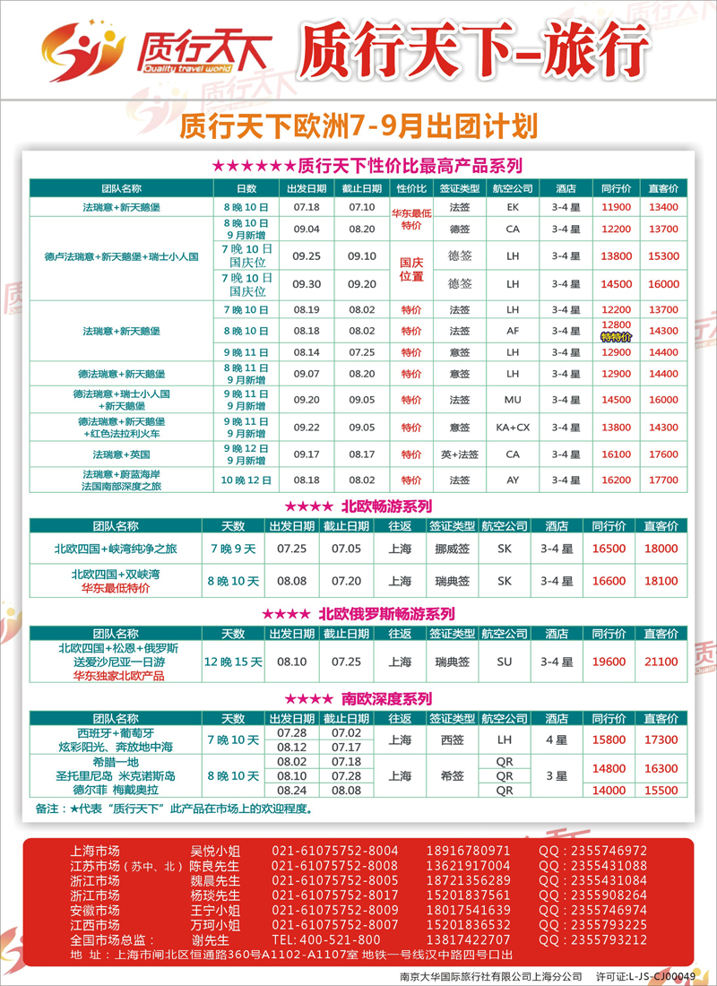 出境篇 质行天下欧州散拼