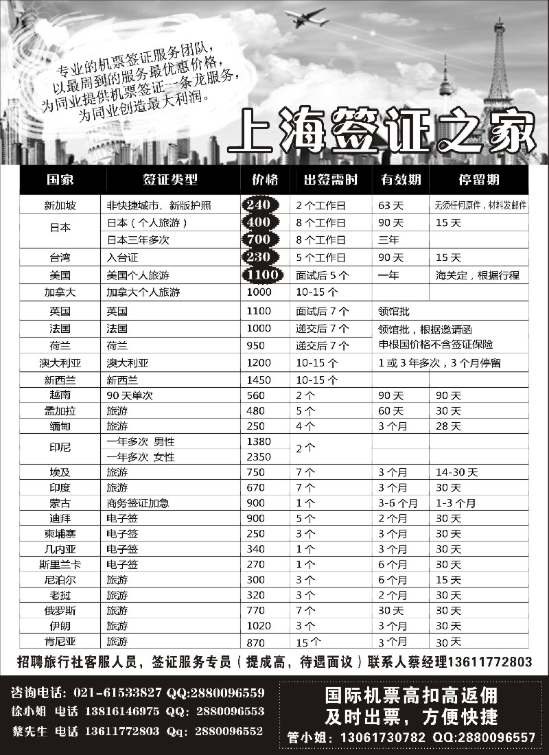 机票·签证·酒店·其他篇  上海签证之家