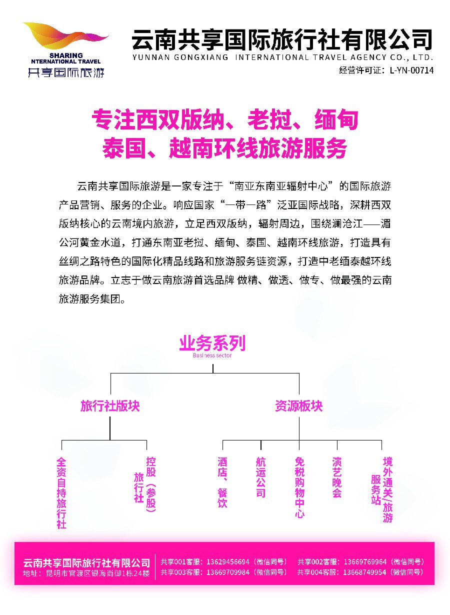 彩14云南共享旅游-专注西双版纳、老挝、缅甸、泰国、越南环线旅游服务