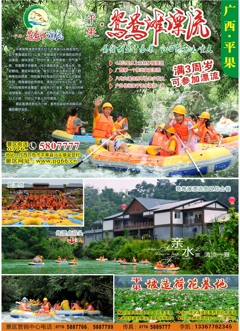 广西平果鸳鸯滩漂流景区.坡造荷花基地（普彩）
