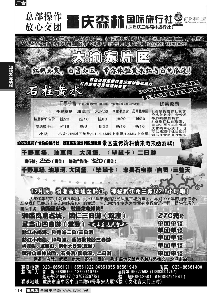 114  256期  重庆森林国际旅3