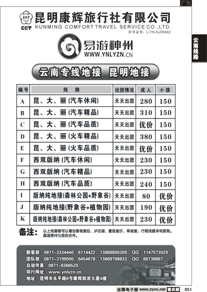 051  262期云南张小水-昆明康辉-易游神州 云南专业地接