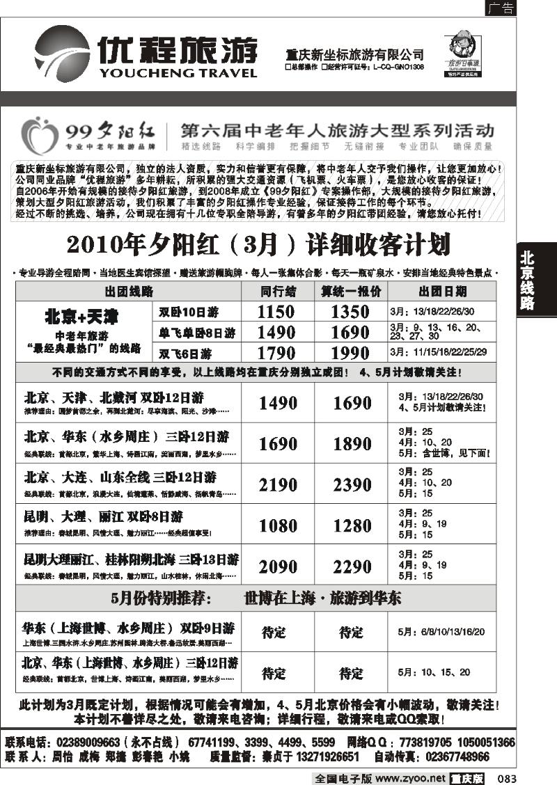 083 266期  优程旅游