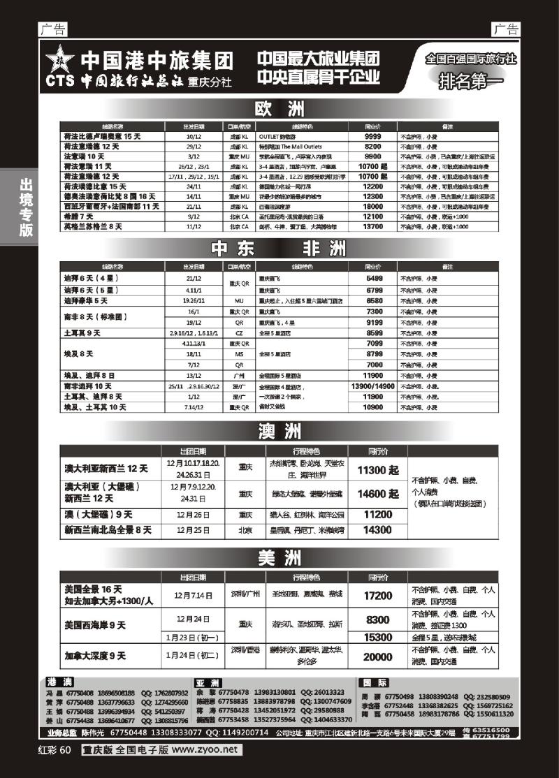 60  中旅总社重庆分社-欧美非
