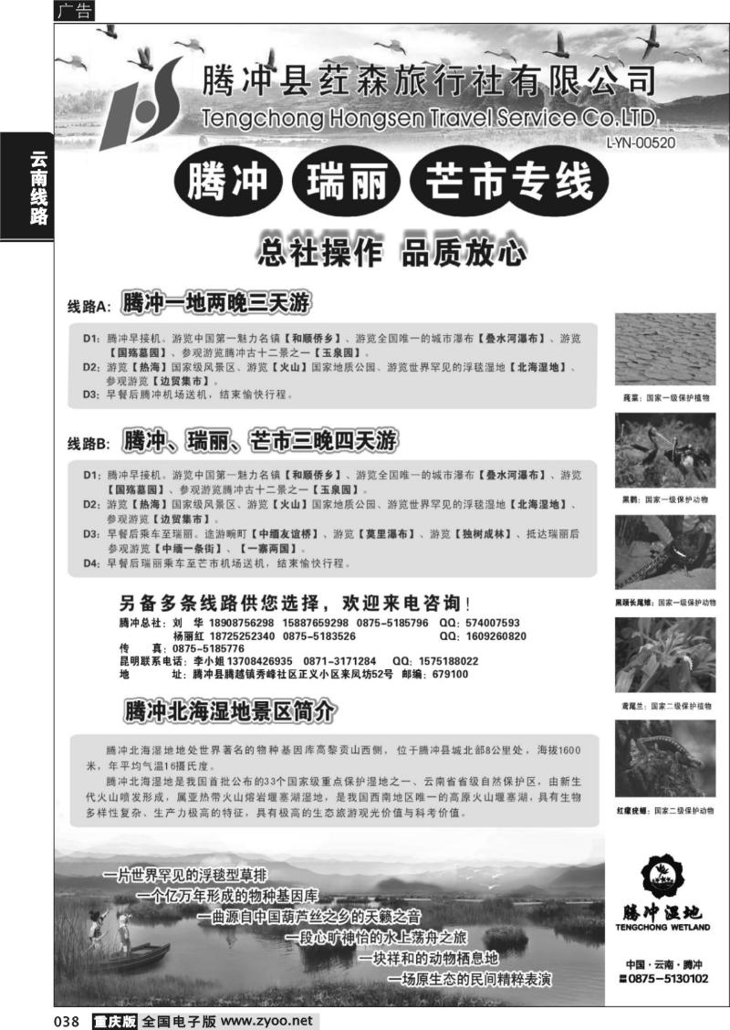 038 云南腾冲荭森旅行社有限公司