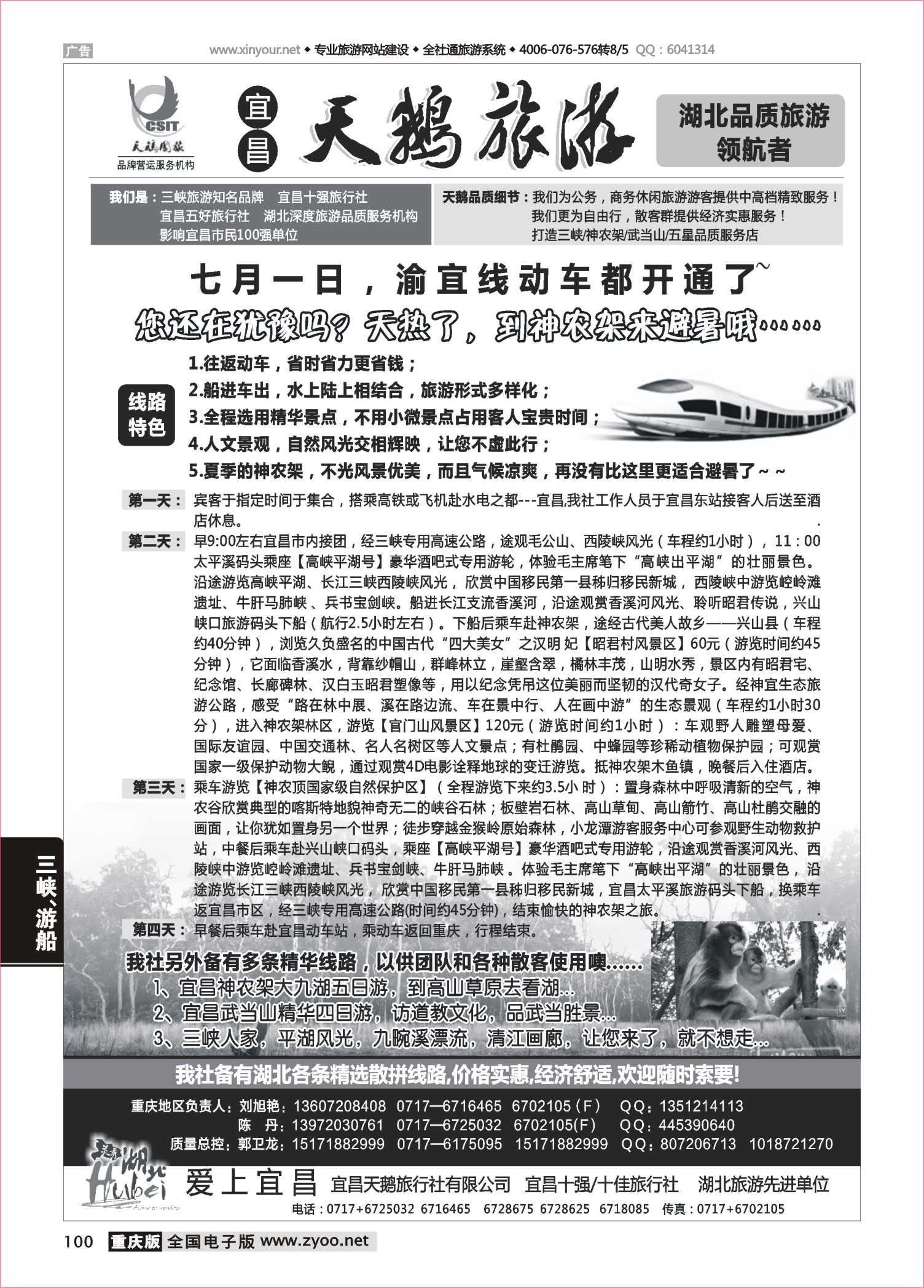 100 三峡、神农架、武当山 宜昌天鹅
