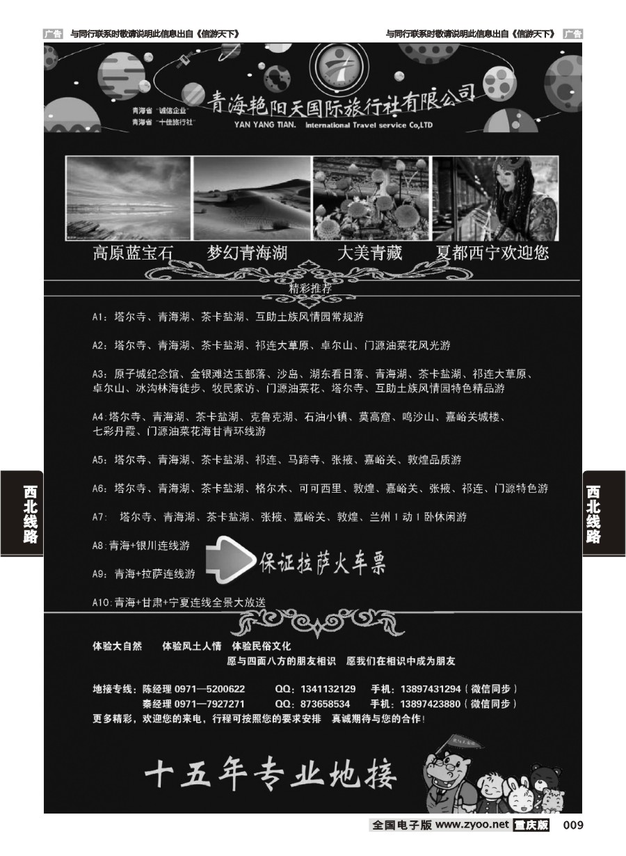 009  青海艳阳天国际旅行社有限公司黑