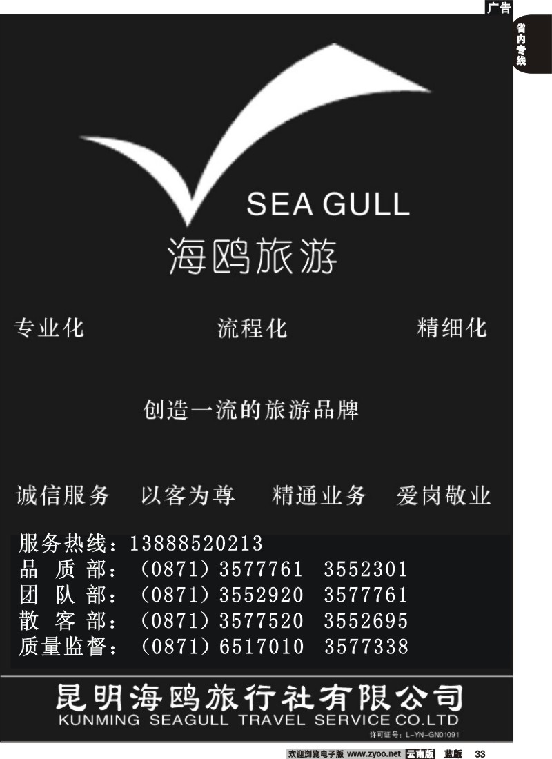 省内033  海鸥旅行社有限公司-形象广告