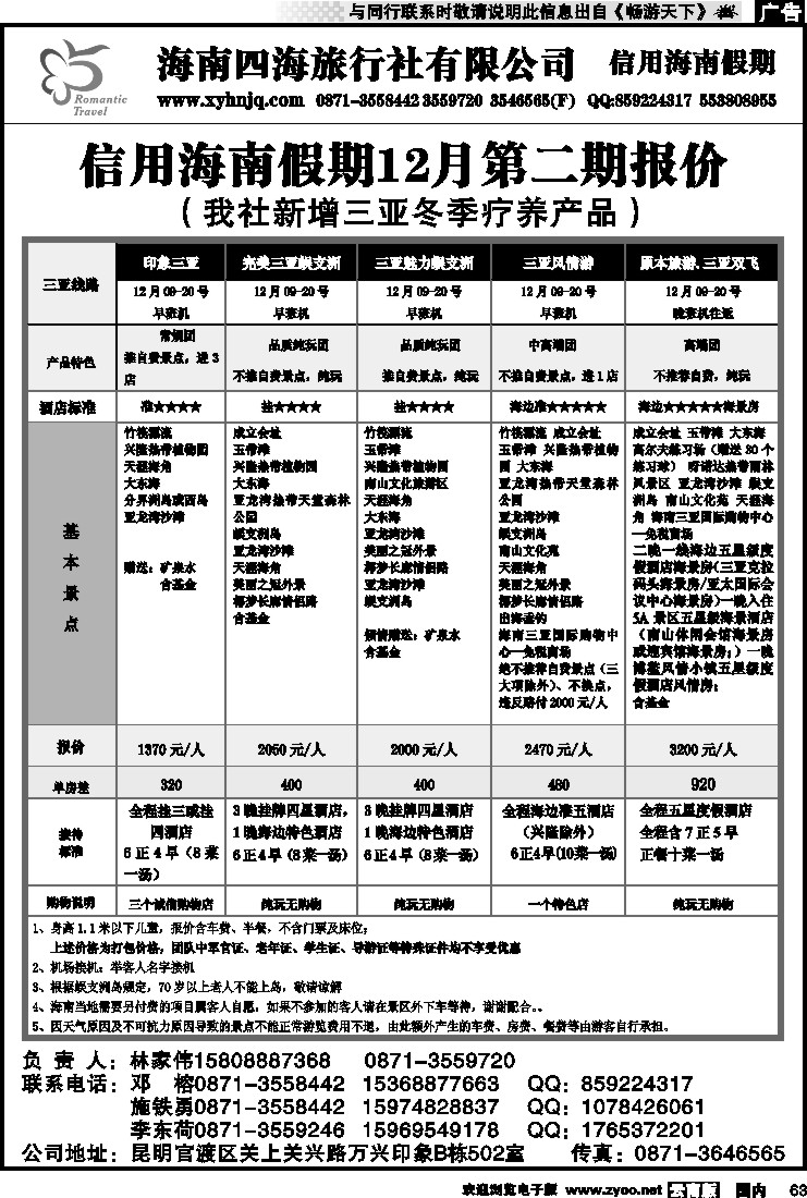 国内063 信用海南2(三亚)