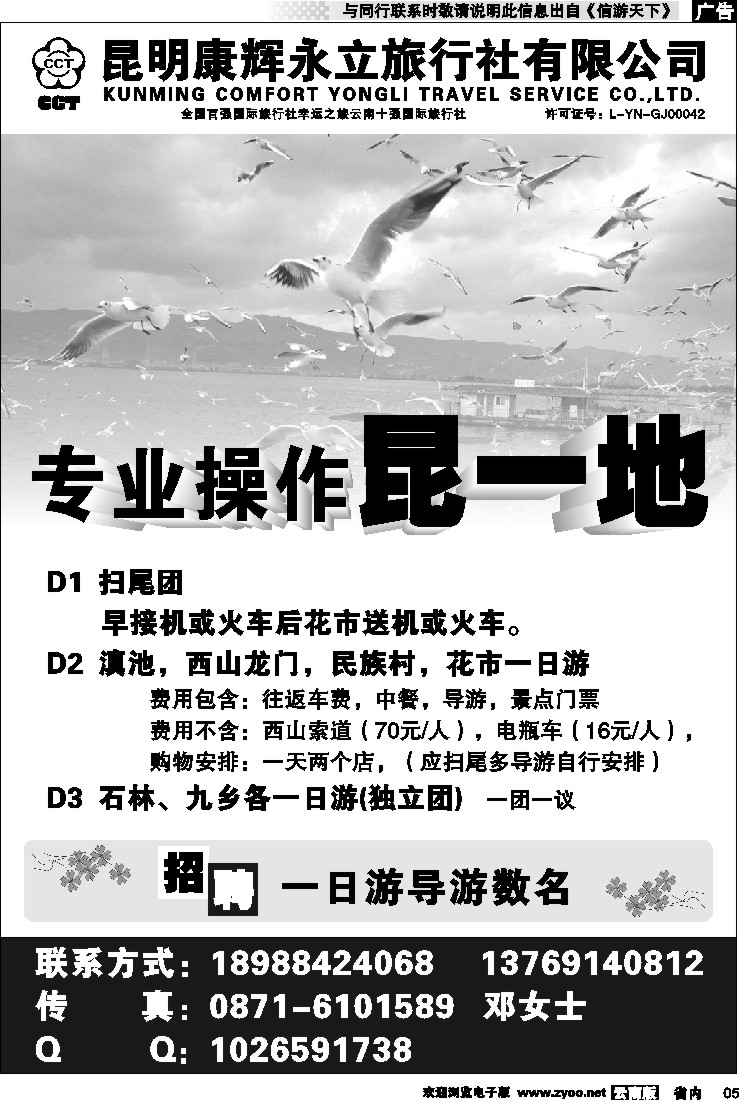 省内红专005 昆明康辉永立旅行社-昆一地