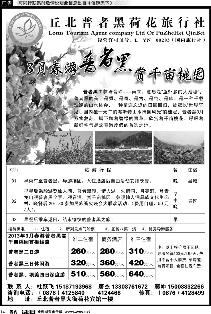 省内014 丘北普者黑荷花旅行社