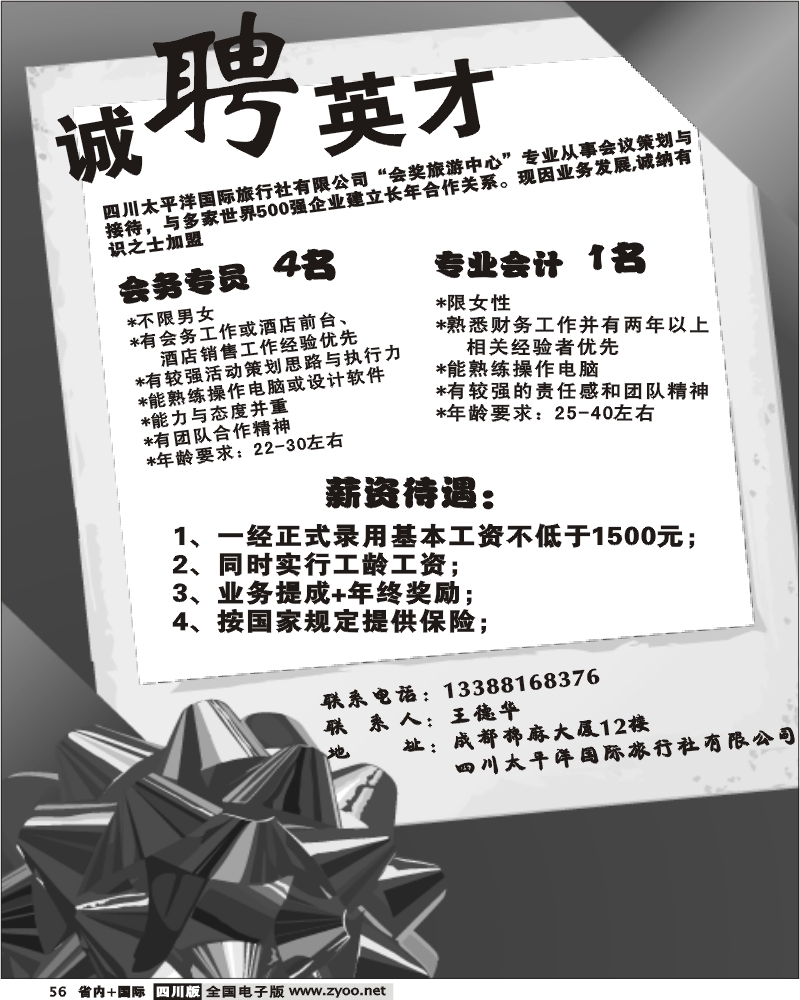 b56 太平洋国旅 招聘