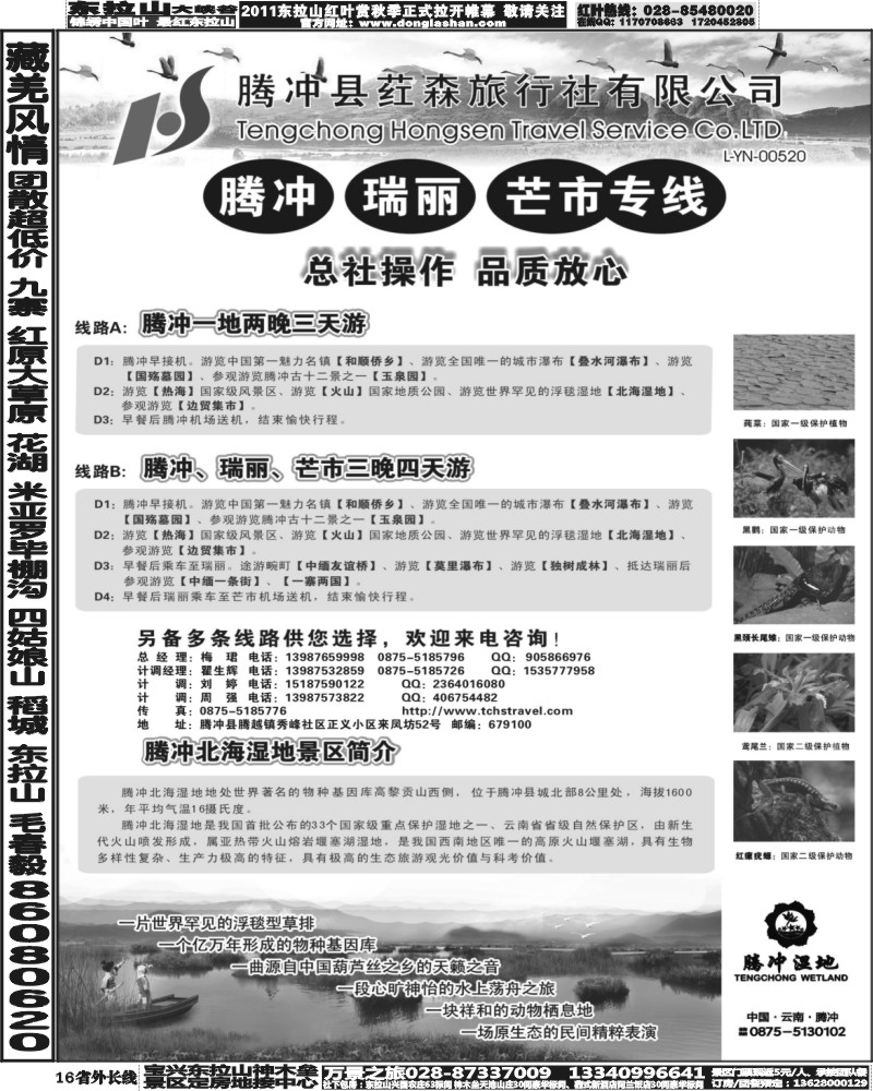 r16   400期云南陈小艳-云南腾冲荭森旅行社有限公司（山西、青岛、东北、河北、天津、北京、无锡、浙江、重庆、上海、内蒙）