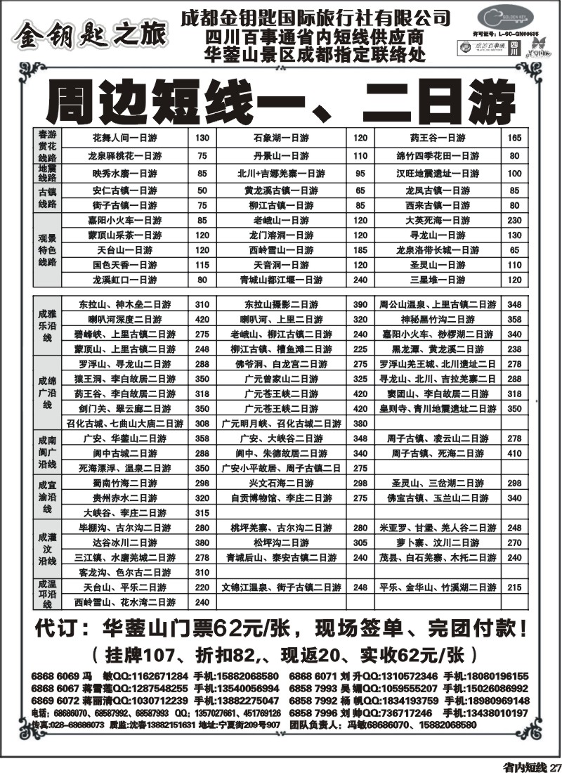 b27 金钥匙-周边短线