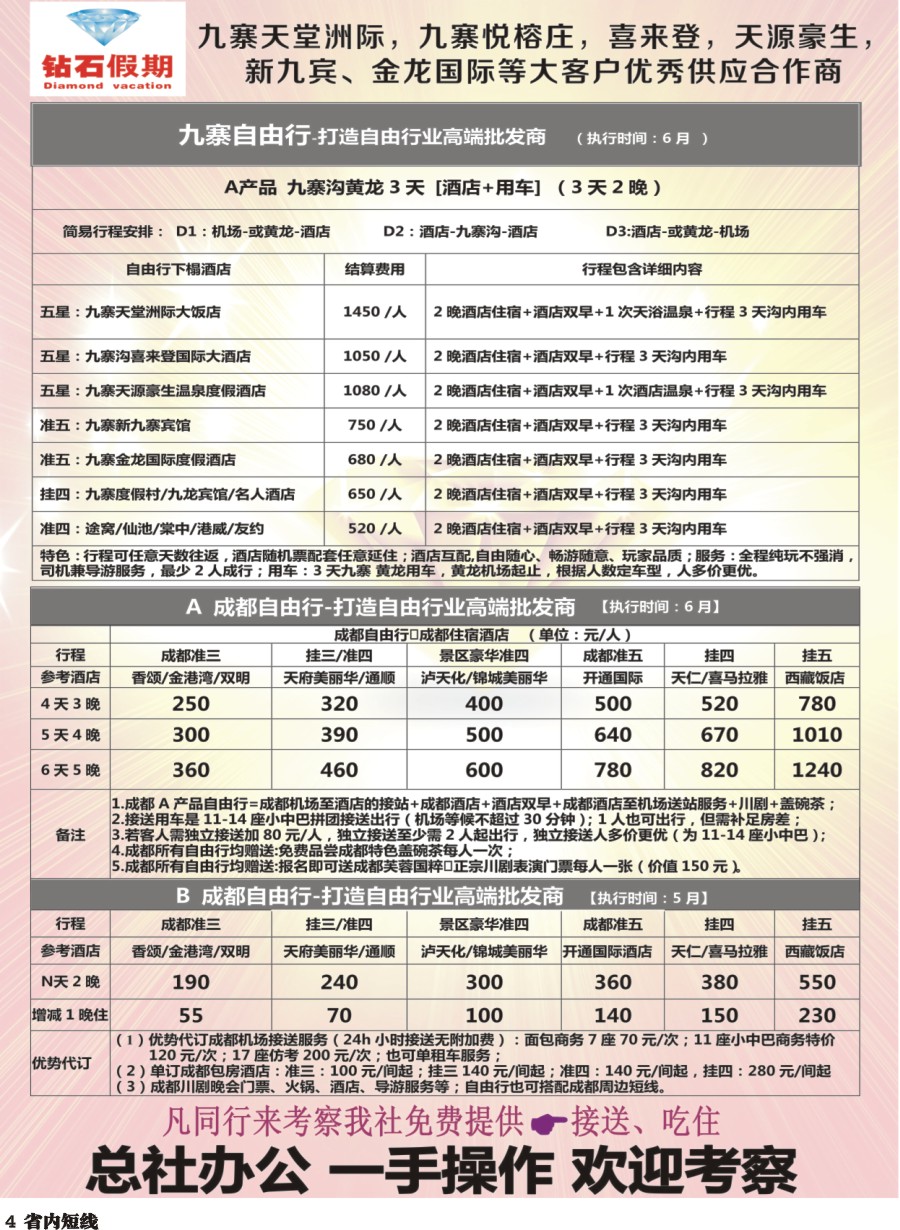 b004  中旅总部·九寨自由行·成都自由行四川版短线黑白1-8曲