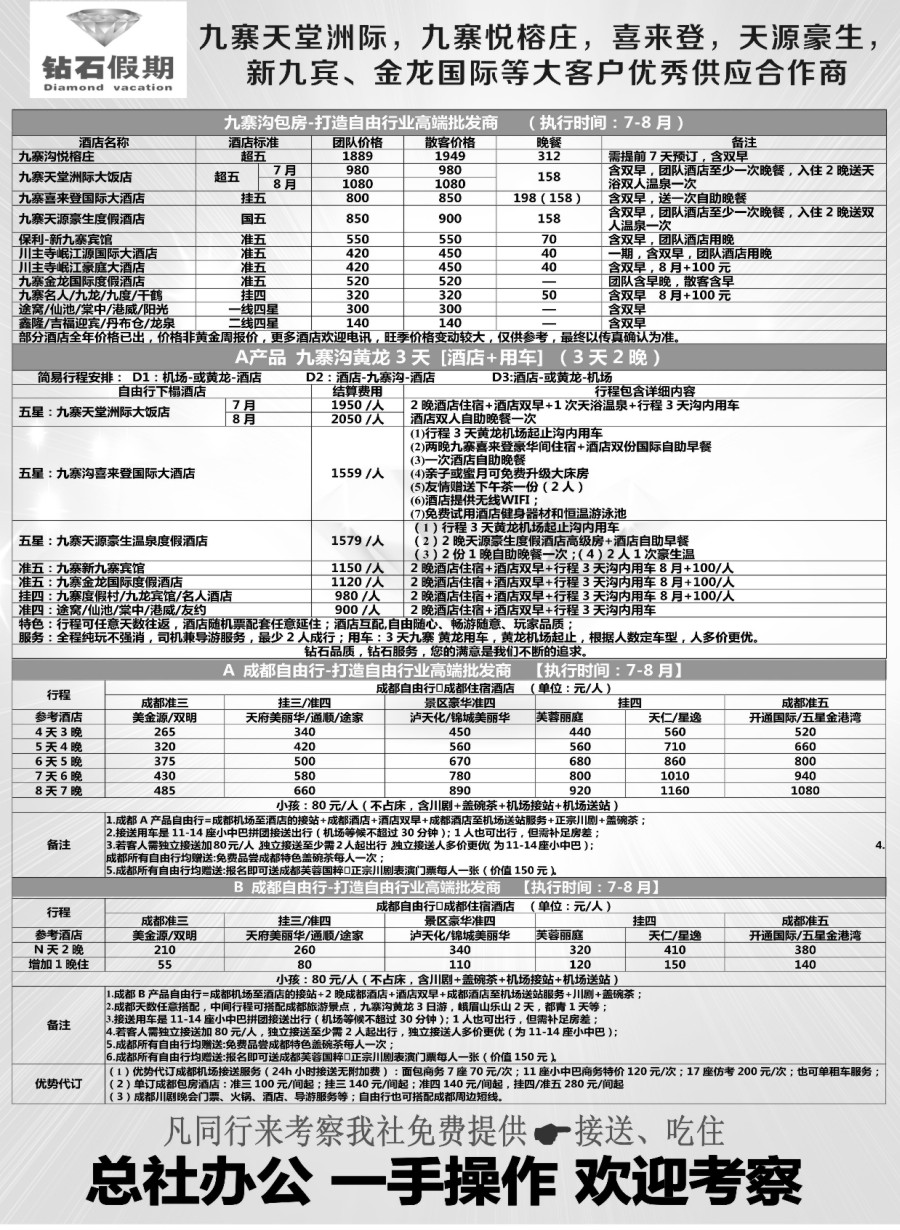 b008  中旅总部·九寨自由行·成都自由行
