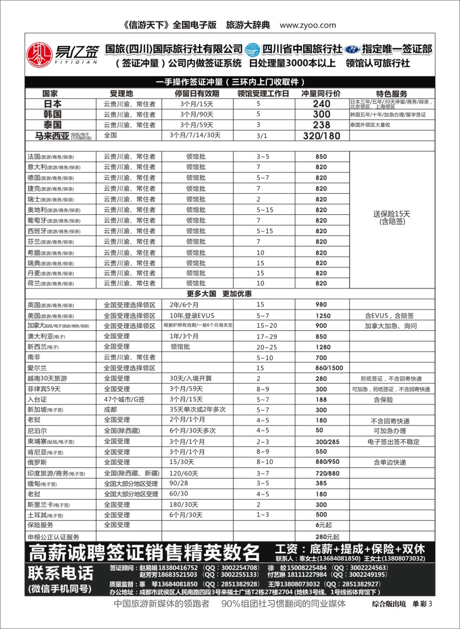 H单彩003四川国际旅行社有限公司-易亿签签证中心