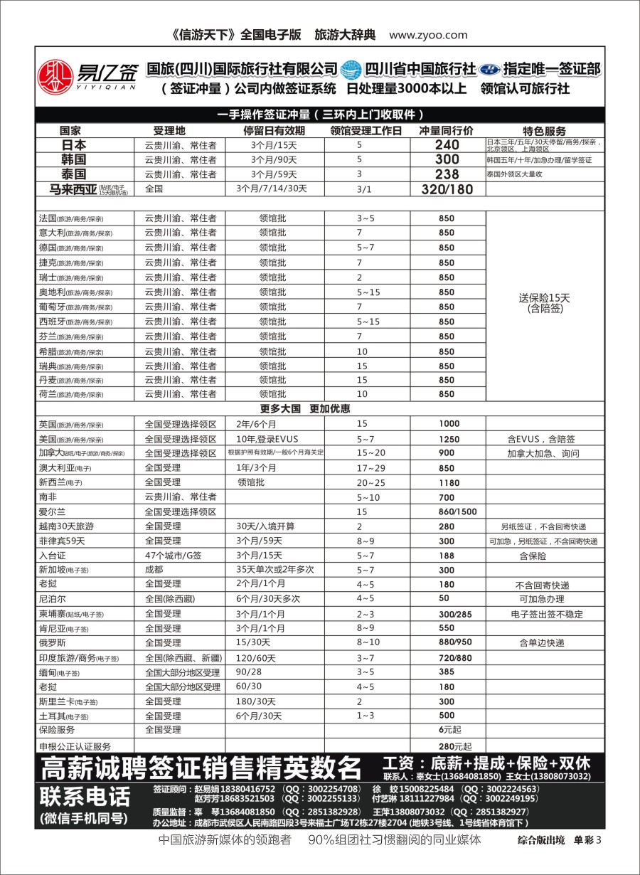 H单彩003四川国际旅行社有限公司-易亿签签证中心