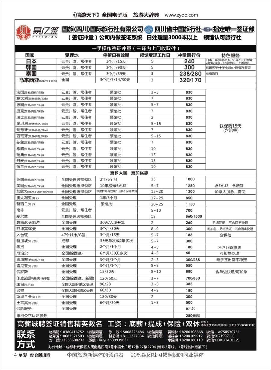 H单彩004四川国际旅行社有限公司-易亿签签证中心