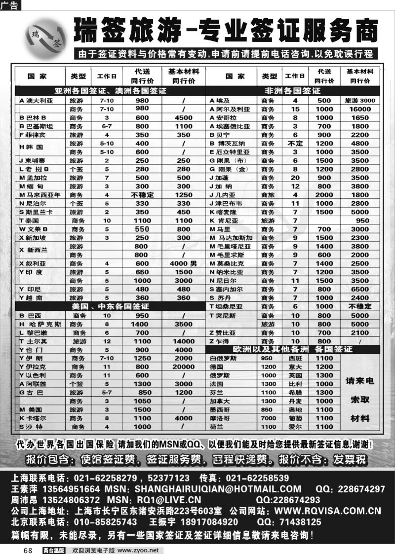 68 瑞签旅游·专业签证服务商-
