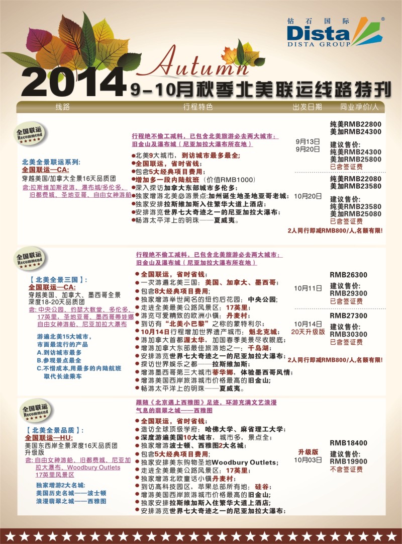 b彩019  DISTA钻石国际——9-10月北美全国联运线路