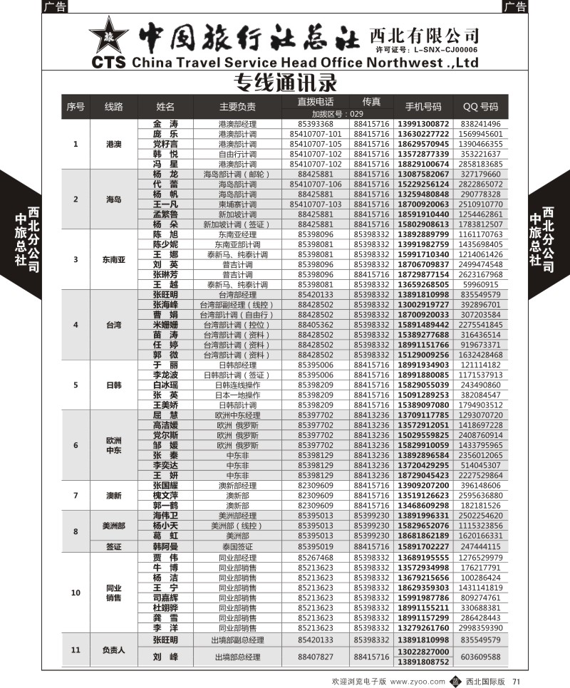 b黑071 胡 513期 中旅总社西北公司10P-1