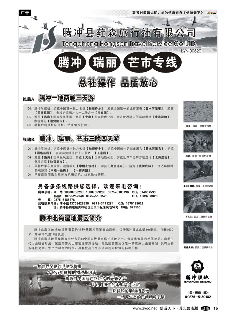 15 云南腾冲荭森旅行社-腾冲、瑞丽、芒市专线