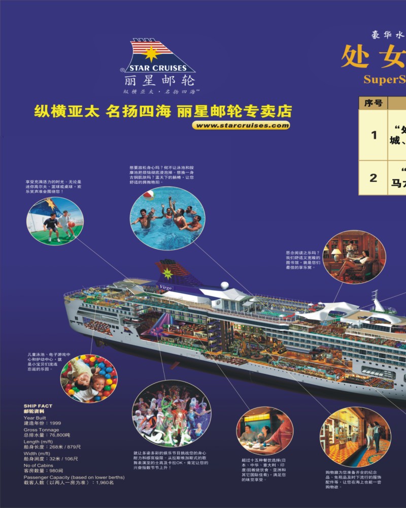 0拉右1 丽星邮轮