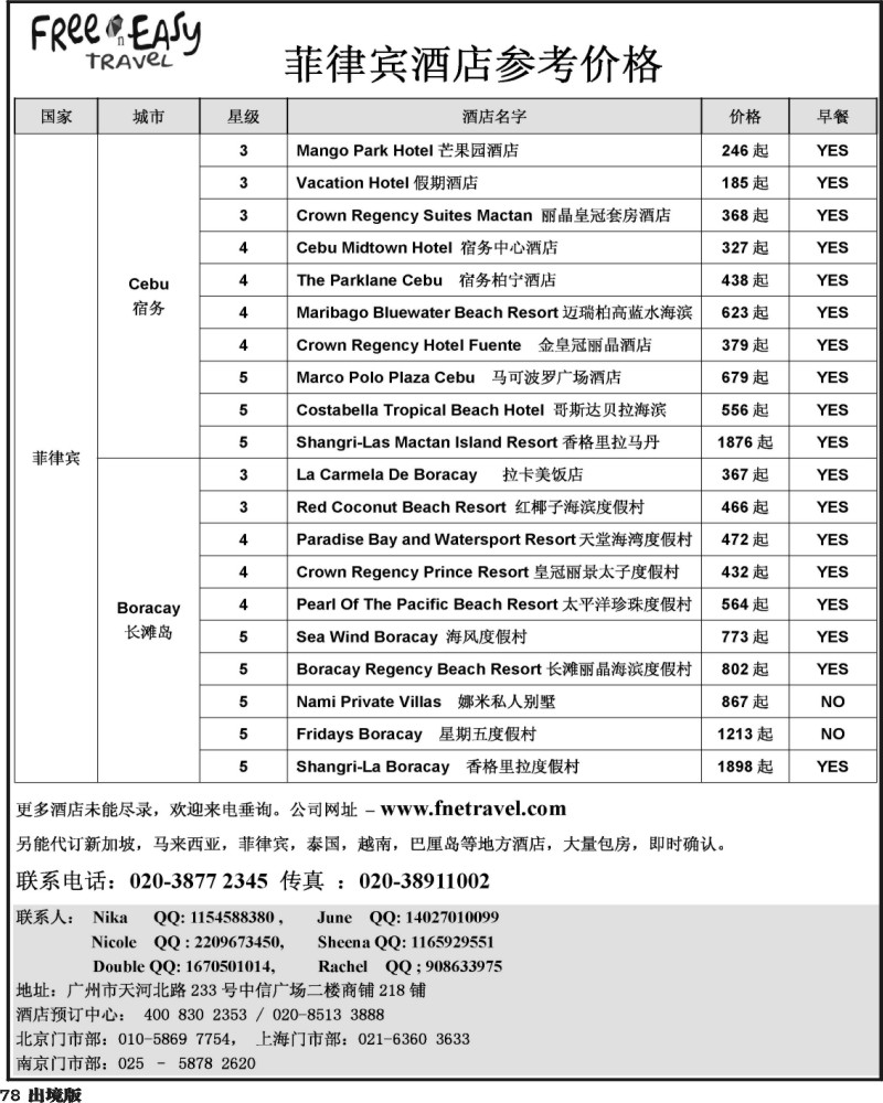 78   菲律宾酒店订房(西南国际)