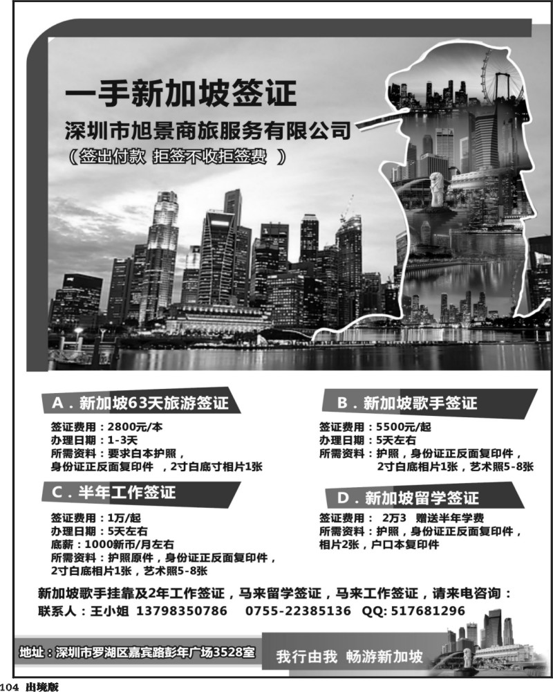 104   巫354期 新加坡各类签证