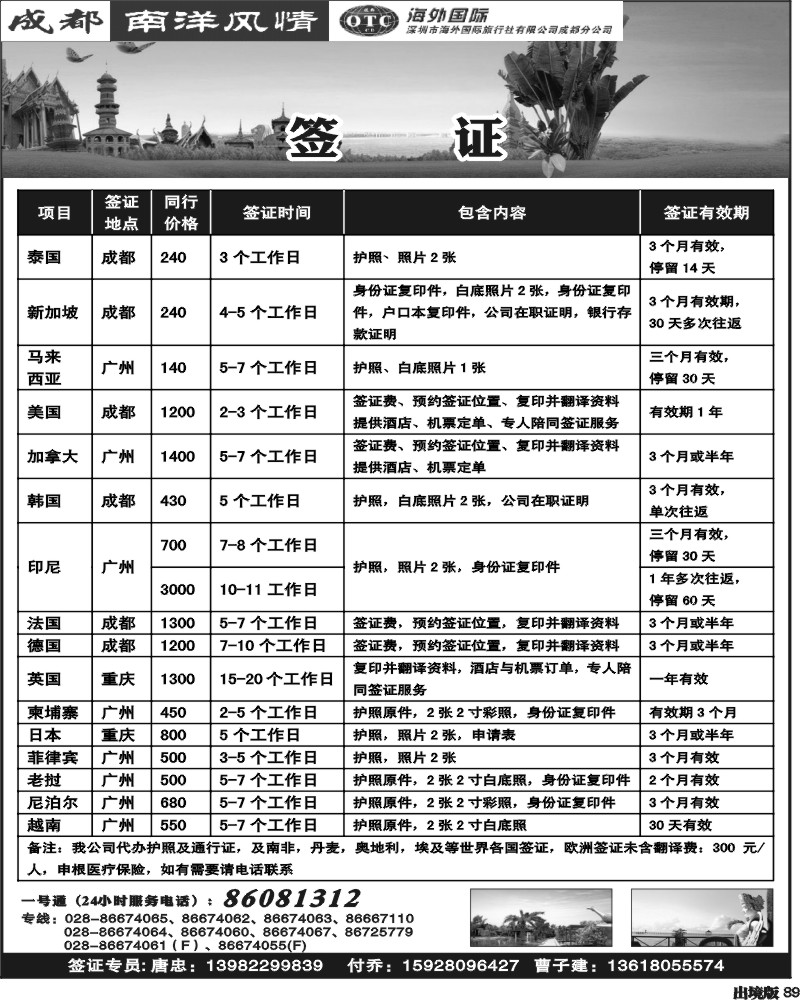 89   南洋签证