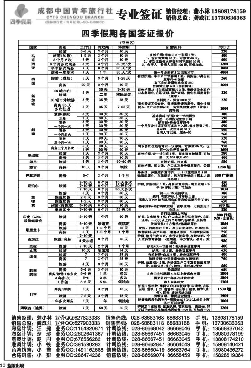 L10   四季假期-签证