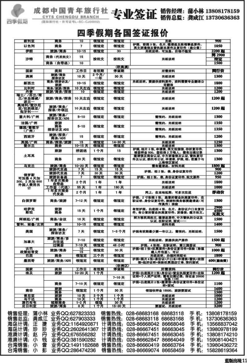L11   四季假期-签证