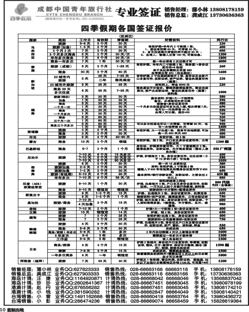 L10   四季假期-签证