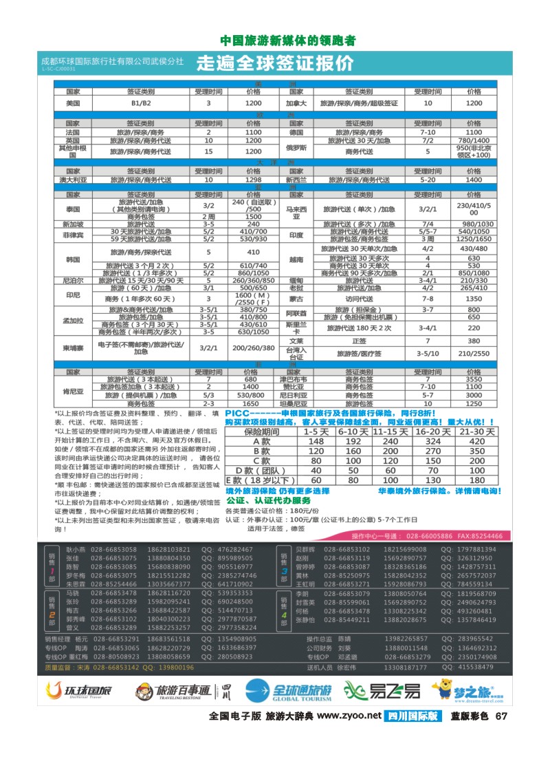 L彩67 走遍全球-签证