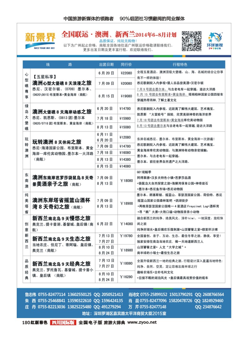 H彩180  林473期 新景界-环球旅程澳洲新西兰计划（外地版）