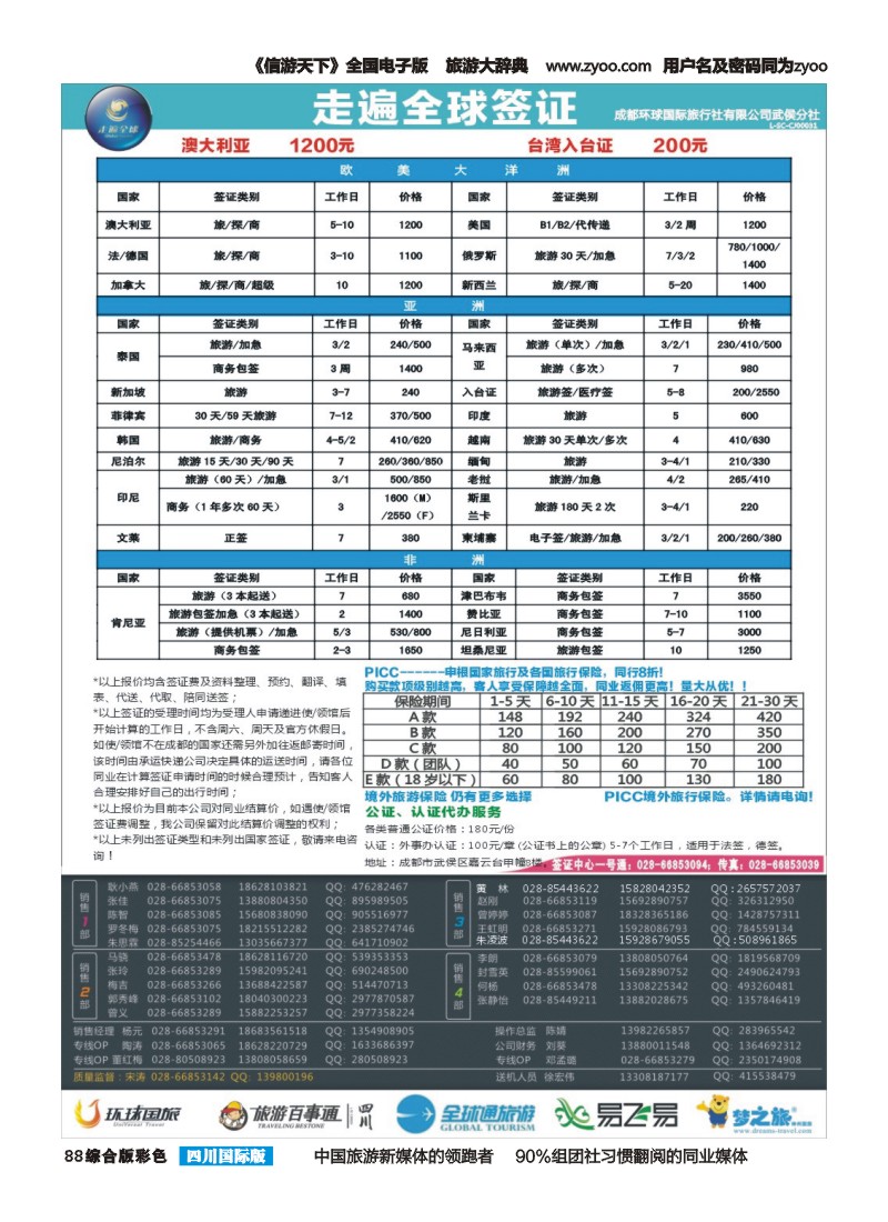 H彩088 走遍全球-签证｛03014｝