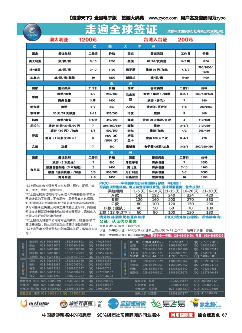 H彩067 走遍全球-签证｛03014｝