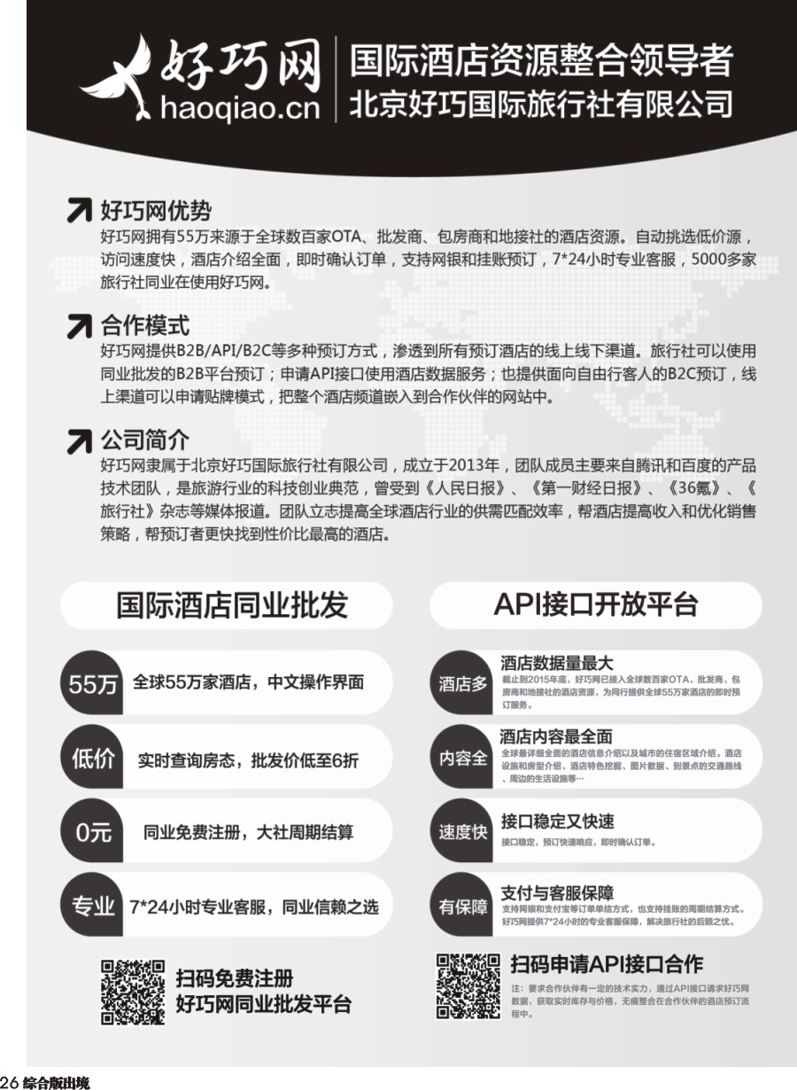 H026  好巧网—国际酒店同业批发