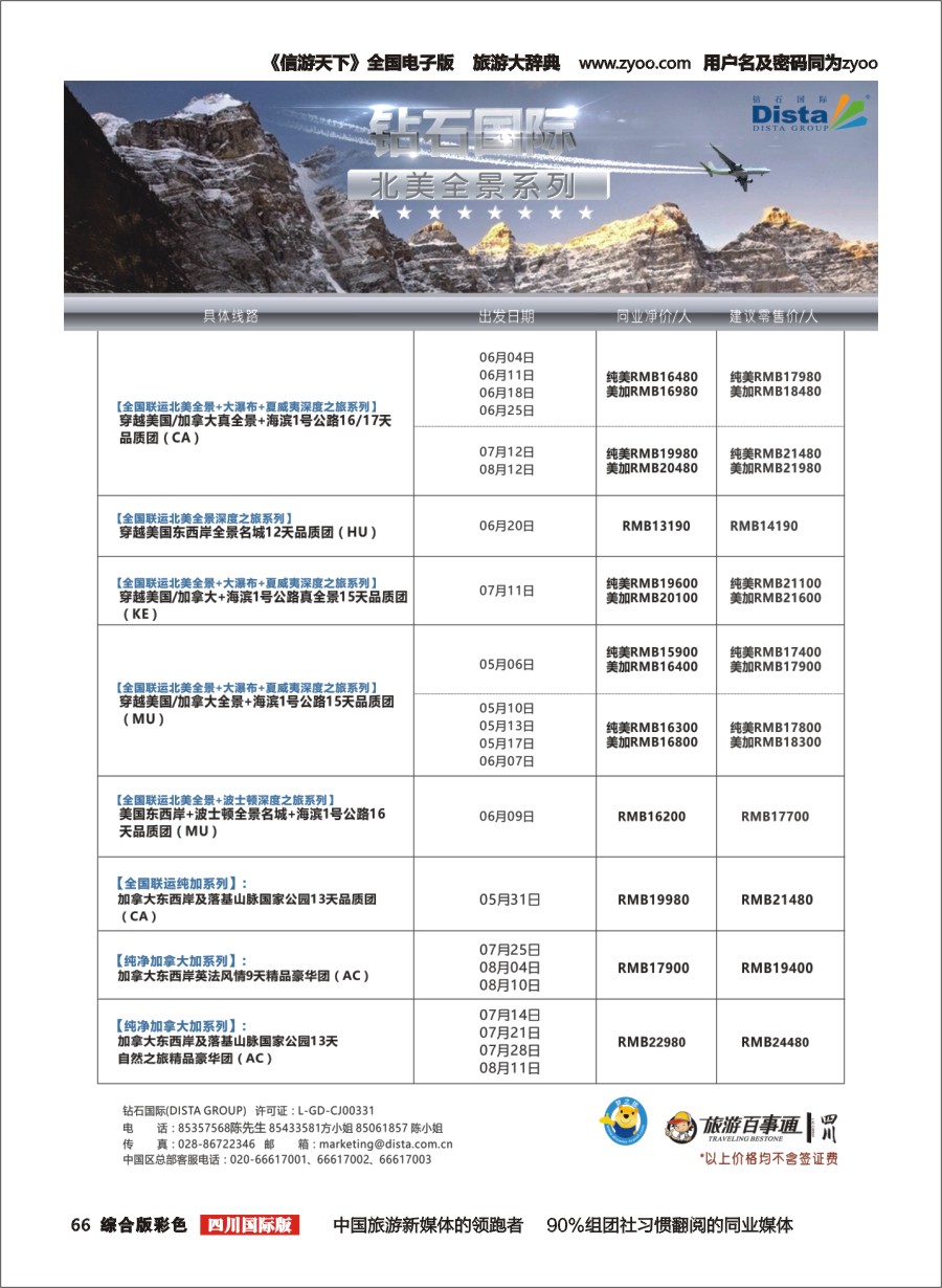 H彩066 DISTA钻石国际—2016年美国计划 左一