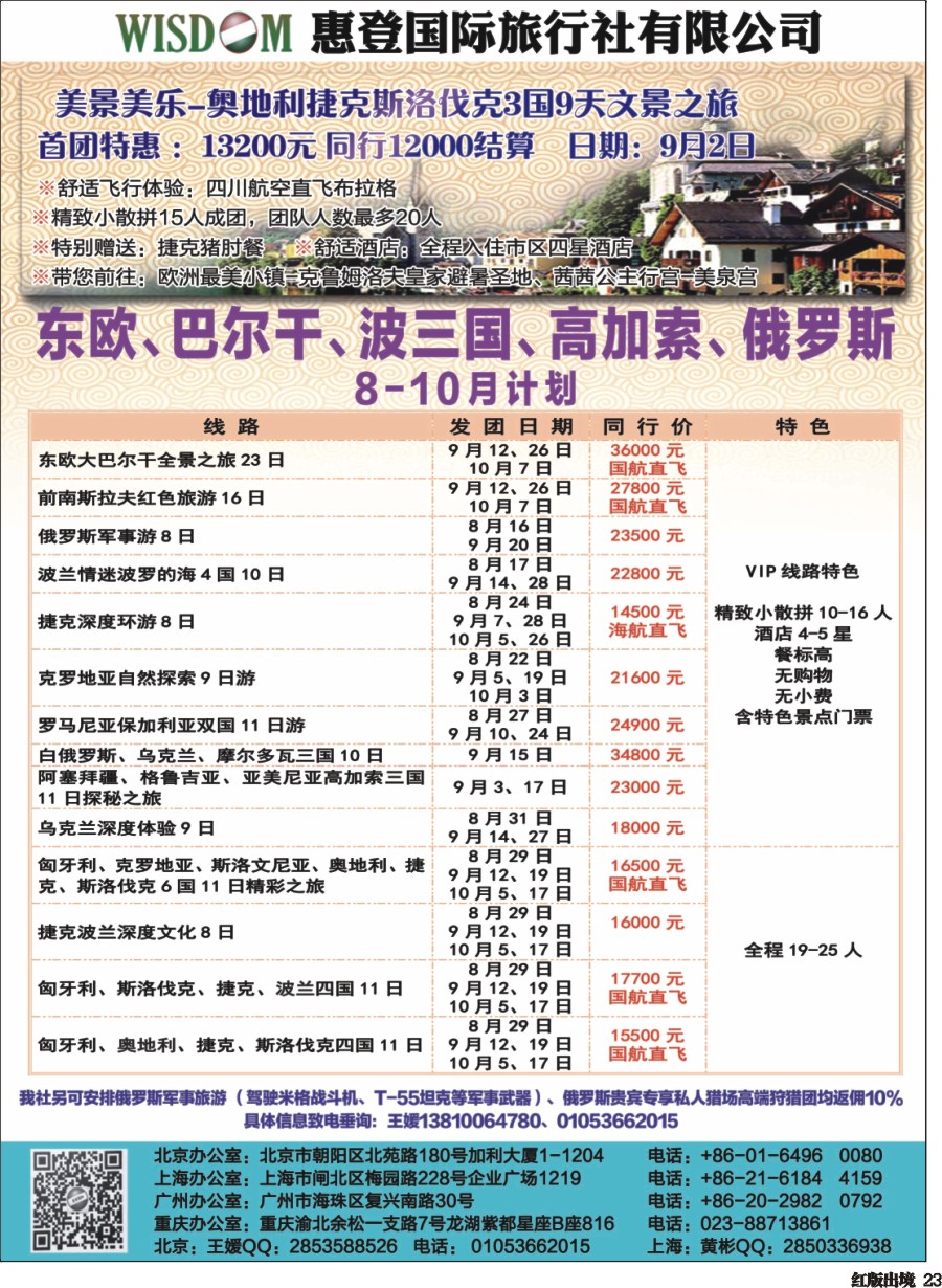 H023  东欧地接社-惠登国际旅行社