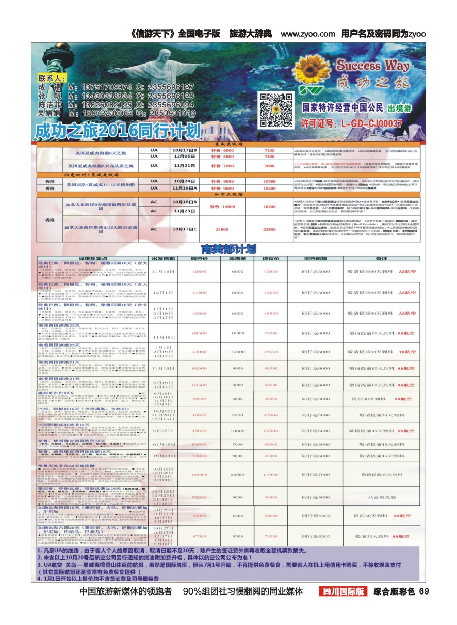 H彩069  广州成功之旅－－欧洲、美洲、南美计划2