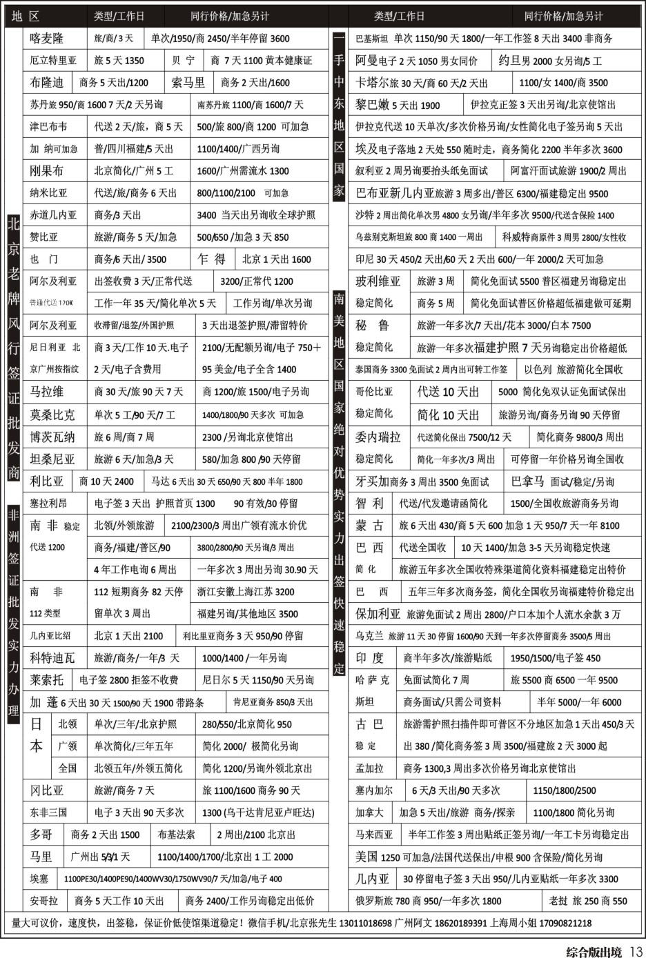 H013北京风行签证(四川,北京)