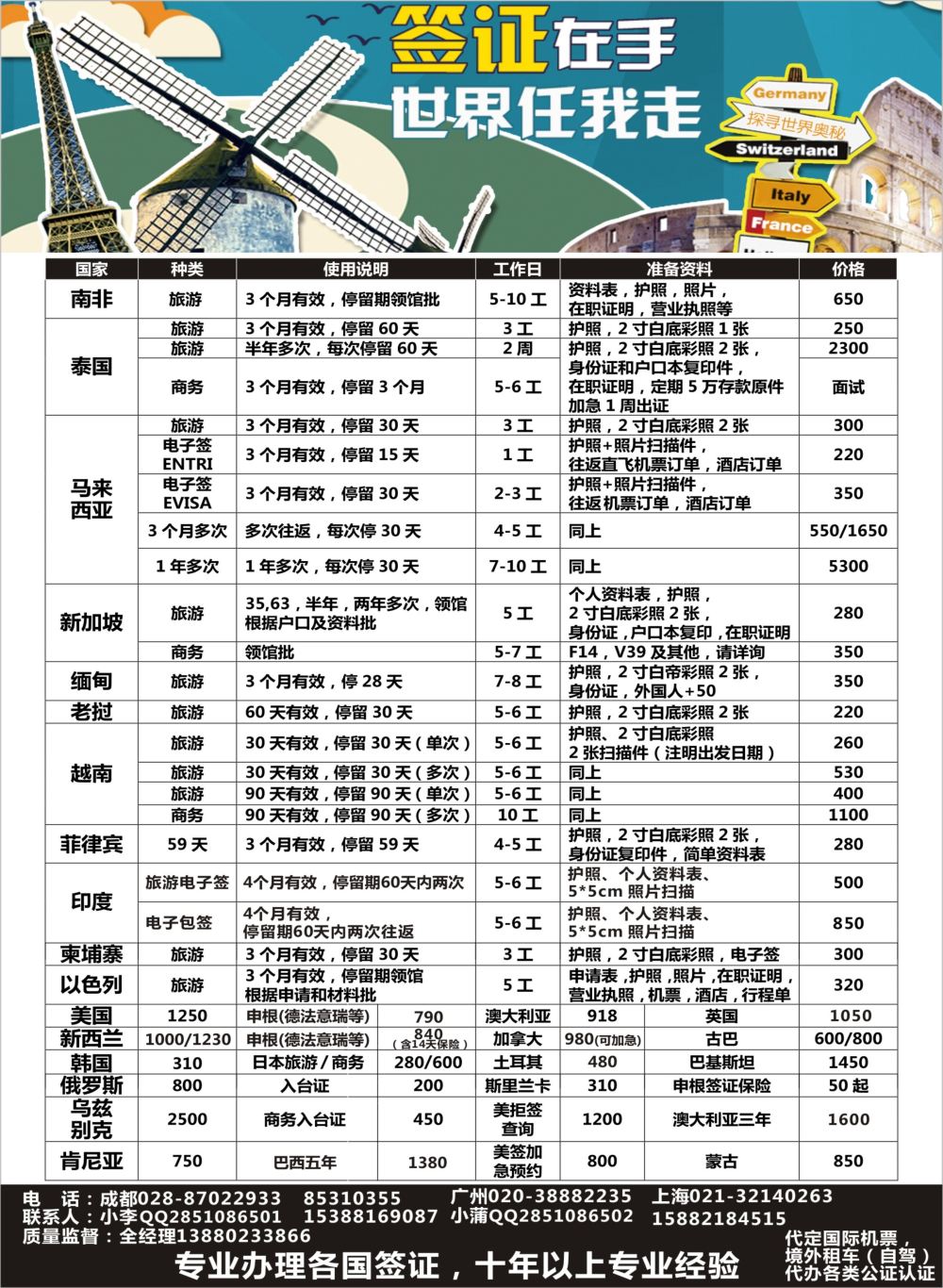 H012  全顺假期-签证