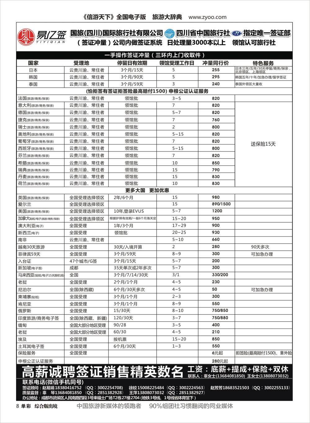 H单彩008 四川国际旅行社有限公司-易亿签签证中心